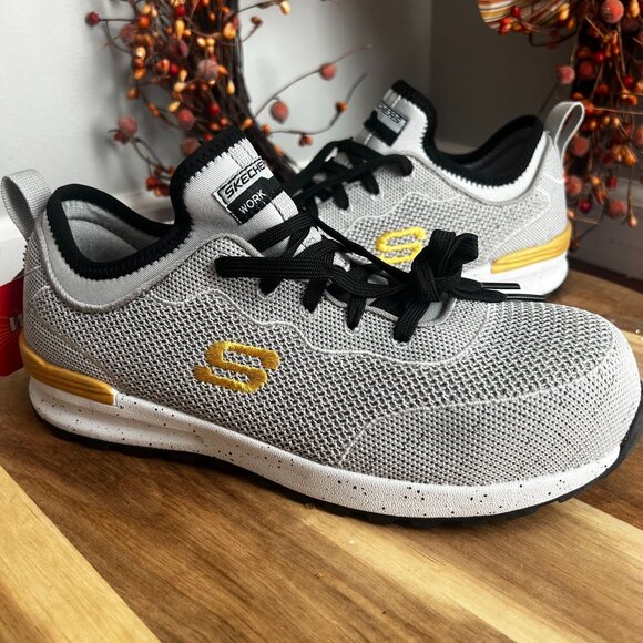 Skechers Work Womens Bulkin – Balran Comp Toe Sneaker Sz 7.5W Gray Black - Picture 1 of 11